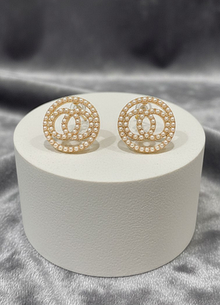 Сережки жіночі круглі золотисті код 2341