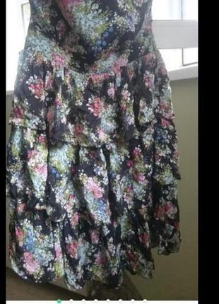 Cукея миди марки new look., р. s-m. корсет с откр спинкой. с оборками.потайная молния есть поклад.