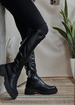 Женские сапоги от marco tozzi, 40 размер, черного цвета