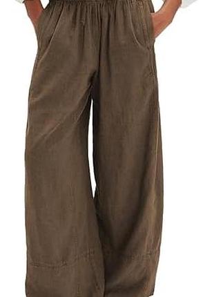 Льняные женские брюки брюки широкие в стиле бохо варени