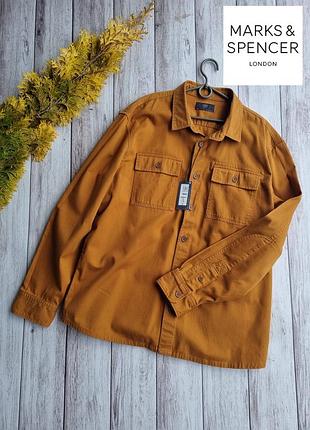 Нова чоллвіча котонова гірчична сорочка тепла від m&s з біркою