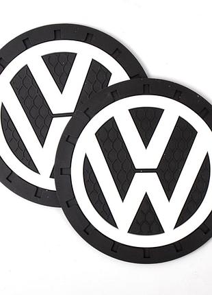 Килимки для подстаканника антискользящие volkswagen 7cm 2шт.