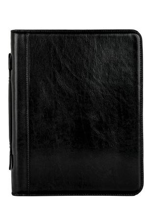 Шкіряна папка з палітуркою — joy in the morning — чорний колір — time resistance 5246401