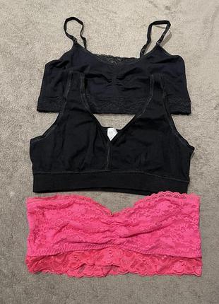 Бюстгалтер топ мереживний s-m, ціна за 3 шт