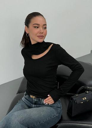 Кофта лонгслив женский однотонный 8