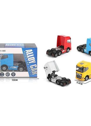 Модель грузового прицепа js 1130 a (288/2) металлопластик с инерционным механизмом, звуковыми эффектами и световыми элементами, в