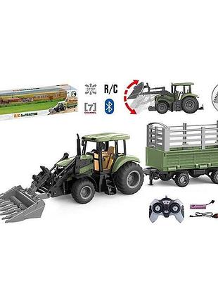 Трактор 1908-2 at с подъёмом навесного оборудования, управление через приложение, аккумулятор 3.7 v, резиновые шины