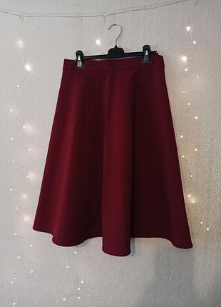 Спідниця міді бордова