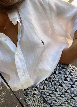 100% льон, сорочка з коротким рукавом