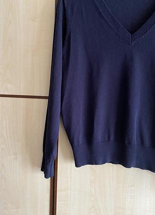 Свитер пуловер синий базовый 3