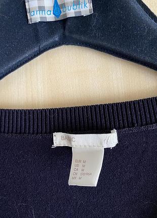 Свитер пуловер синий базовый 4