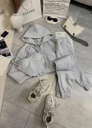 Костюм тройка!!️  : кофта + топ/корсет + джоггери