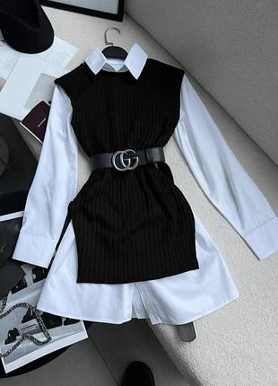 Комплект 3-а : сорочка + жилетка + пояс