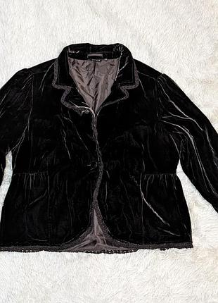 Вінтажний жакет, піджак оксамитовий з мереживом