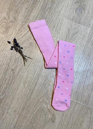 Підліткові трикотажні колготи для дівчинки 122 см; 158 см primark рожеві в сердечка