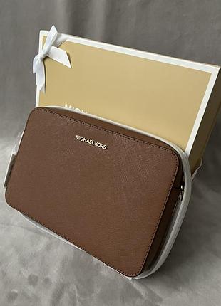 Сумка оригінал michael kors jet set large item crossbody, color: luggage, usa