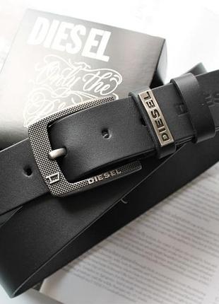 Чоловічий шкіряний ремінь diesel чорний
