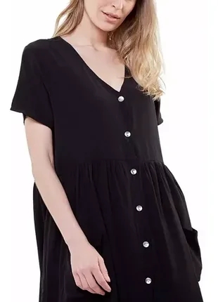 Вискозное черное платье- туника/ xl/ brend h&amp;m