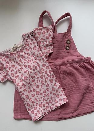 Набір сарафан і футболка на дівчинку 6-9 місяців