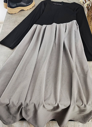 Стильное и необычное комбинированное платье