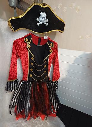 Карнавальное маскарадное платье платье платье наряд пиратка разбойница 11-12 лет