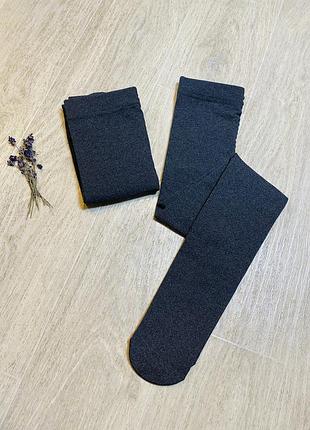 Дитячі теплі колготи на флісі для дівчинки 140 см primark сірі