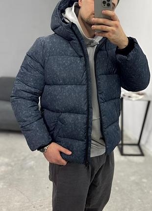 Зимова куртка пуховик чоловіча синя біо-пух до -25°с якісна тепла