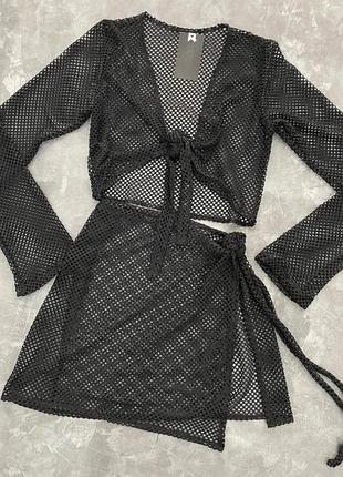 Пляжний костюм топ+спідниця жіноча