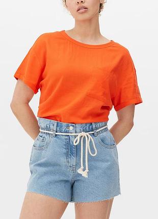 Яркая блузка оверсайз, лен и вискоза р.18-20