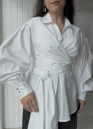 Біла блуза karen millen на запах на затин