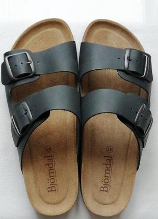 Оригинальные ортопедические кожаные  шлепанцы björndal