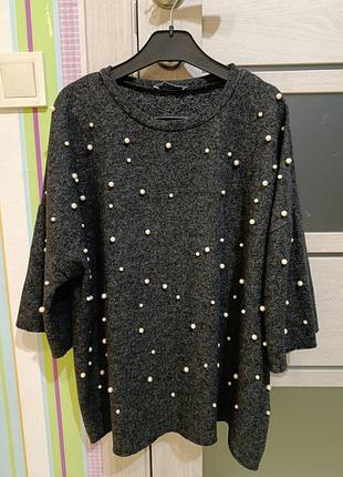 Лонгслів, світшот зара з бусинами