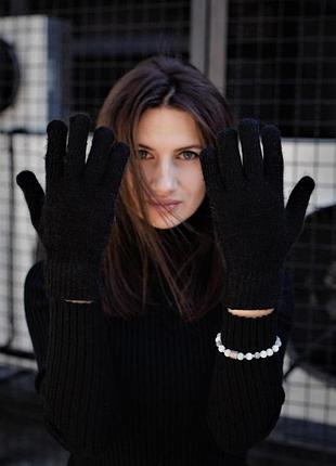 Перчатки without spirit женские черные универсальный размер