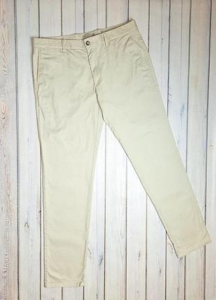 🤩1+1=3 фірмові бежеві завужені чоловічі брюки штани чинос mango, розмір 48 - 50