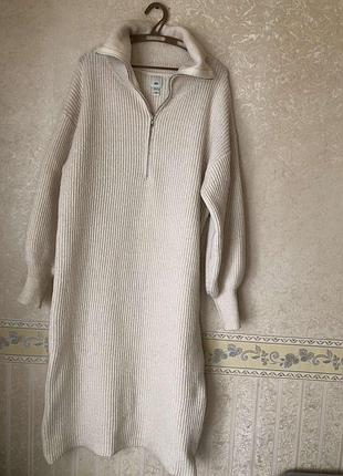 Сукня жіноча на блискавці, біло-молочного кольору, подовжена. riwer island, m