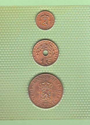 Набор монет голландская индейя 1945 год пластик блистер запайка блистер набор нидерландская индия