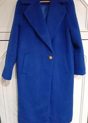 Яркое пальто marks &amp; spencer (m&amp;s collection) в цвете кобальт.размер s/m