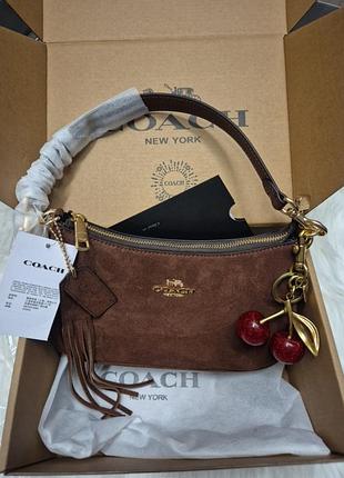 Сумка замш коричневая 24×14 см