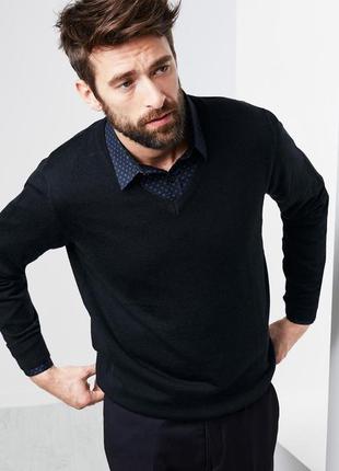 Мужской пуловер из мериносовой шерсти размер 56 тсм tchibo