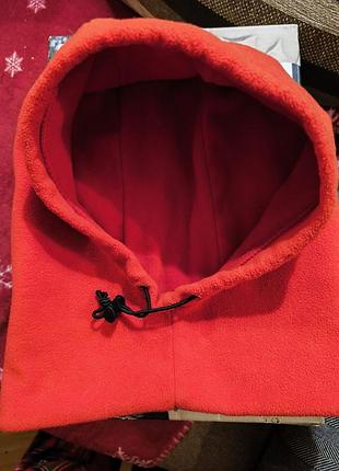 Флисовая теплая шапка шлем капор на подростка