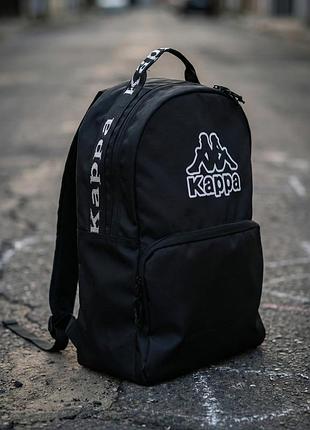 Рюкзак kappa черный с лого на ручке
