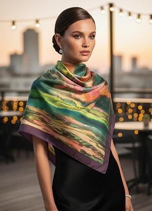 💯 шовк фірмовий дизайнерський англійська шовкова хустка найвищої якості