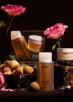 Лимитированный набор для тела и волос ouai scrub it all-a-ouai detox shampoo scalp & body scrub