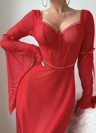 Пеньюар,платье для дома,на фотосессию,сетка,длинное,макси