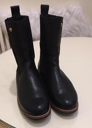 Нові.челсі зимові утеплені  преміум брендові high chelsea leather boots black оригінал.39р.