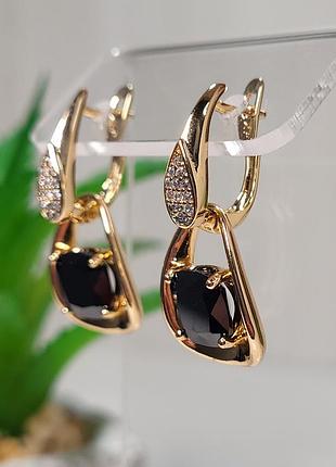 Сережки з підвіскою медичне золото xuping