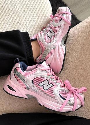 New balance 530 pink silver, кроссовки женские 1950 баланс, кроссовки жеэнсие розовые