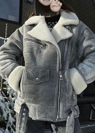 Дубленка натуральна кожа овчина пилот
