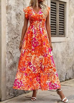 Сукня стан нової плаття сарафан міді максі квітковий принт