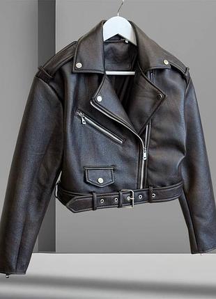 Кружевная новая блестящая модель косухи в трендовом шоколадном цвете